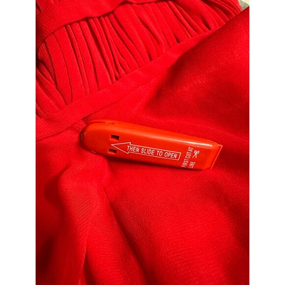 IEENA for Mac Duggal 55379 Red Chiffon A-Line Ballgown Women's Sz 2 NWT - Picture 9 of 10